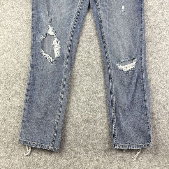 Abercrombie Fitch Mom Jeans Womens 25/0 Blue Medium Wash Destroyed Relaxed Denim - Picture 4 of 16